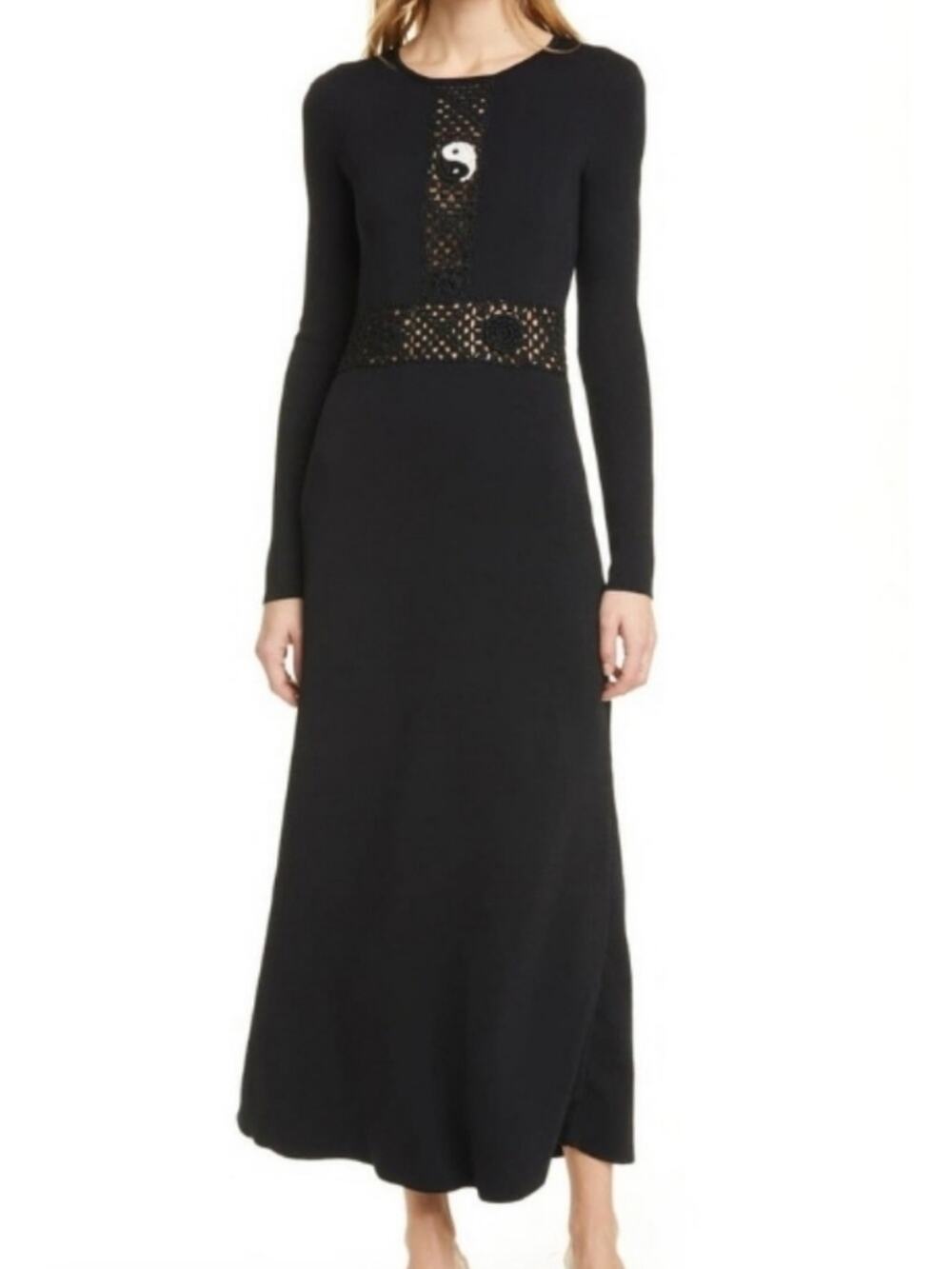 STAUD black yin yang petal dress